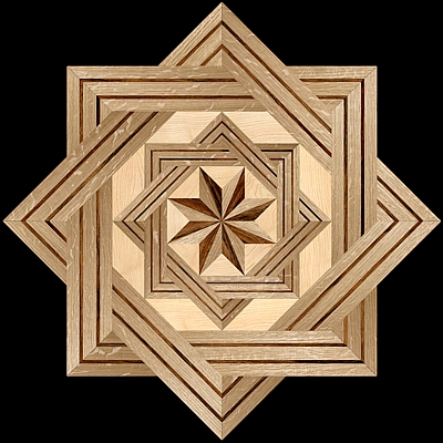 8 RAYS DF I - Hardwood Floor Medallion