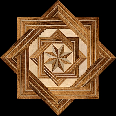 8 RAYS DF II - Hardwood Floor Medallion