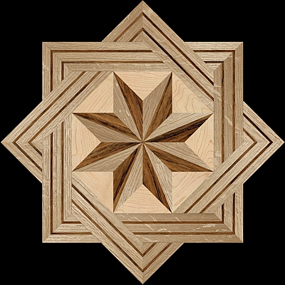 8 RAYS MQF I - Hardwood Floor Medallion