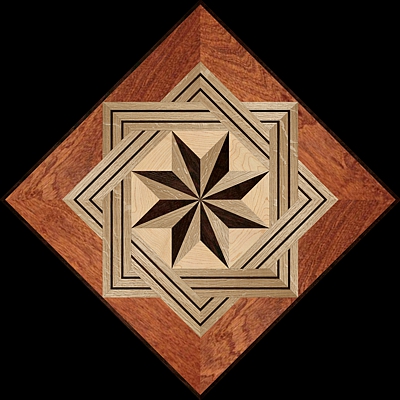 8 RAYS MQF SQ - Hardwood Floor Medallion