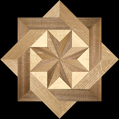 8 RAYS SIMPLE - Hardwood Floor Medallion