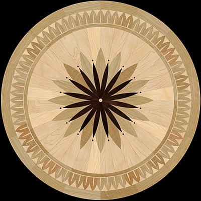 8 RAYS MQF SQ - Hardwood Floor Medallion