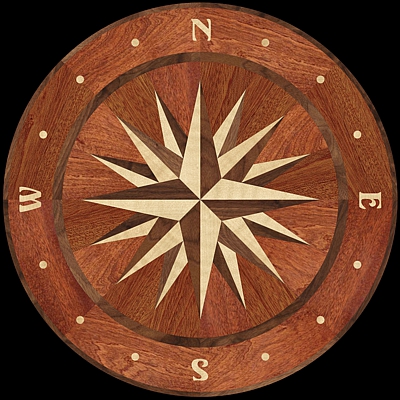 The COMPASS II Hardwood Floor Medallion Inlay