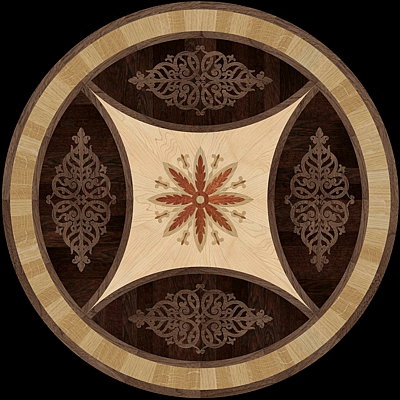 8 RAYS DF II - Hardwood Floor Medallion