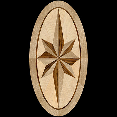8 RAYS DF II - Hardwood Floor Medallion