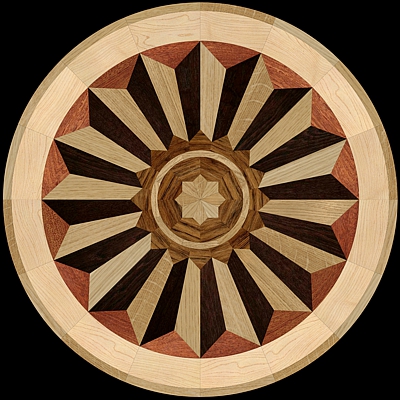 8 RAYS DF II - Hardwood Floor Medallion