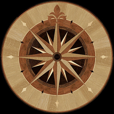 The COMPASS III Hardwood Floor Medallion Inlay