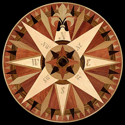 The COMPASS IV Hardwood Floor Medallion Inlay