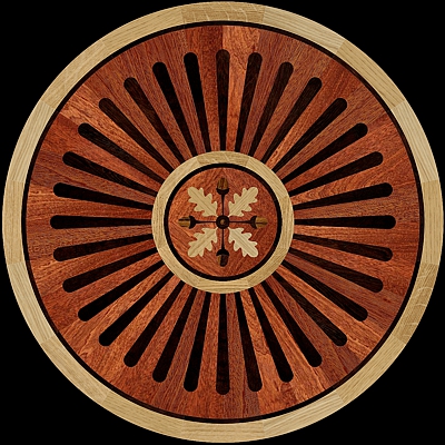 8 RAYS DF I - Hardwood Floor Medallion