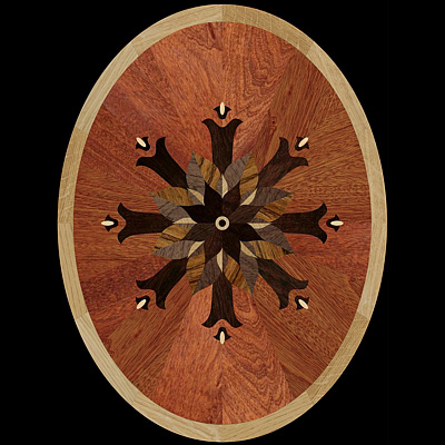 8 RAYS DF II - Hardwood Floor Medallion