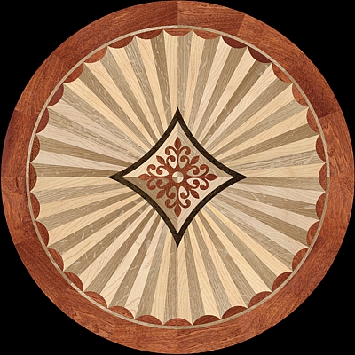 8 RAYS MQF SQ - Hardwood Floor Medallion