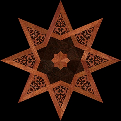 8 RAYS DF I - Hardwood Floor Medallion