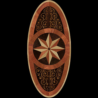 8 RAYS DF II - Hardwood Floor Medallion